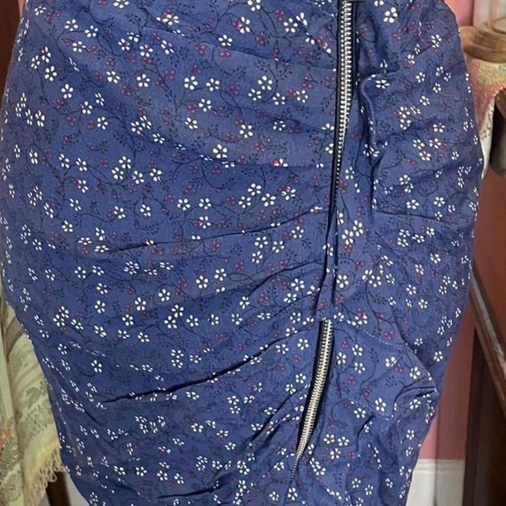 Veronica Beard Navy Floral Skirt